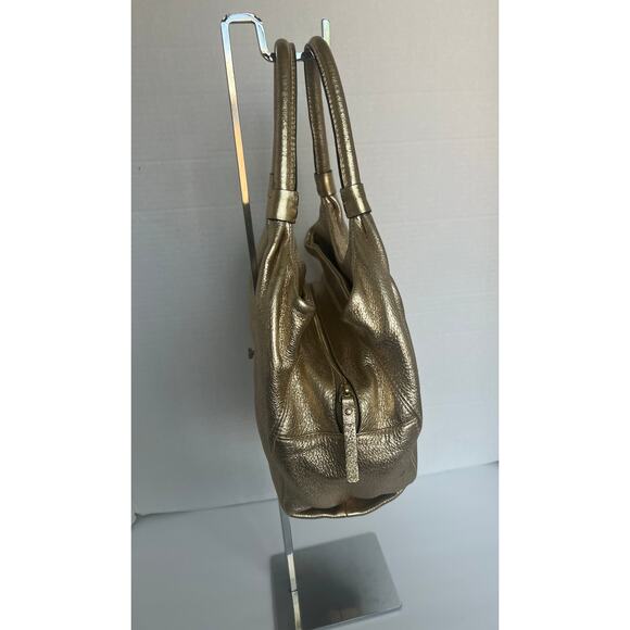Kate Spade Genuine Pebbled Gold Leather Double Handles Shoulder/Hand Bag Purse - Picture 3 of 12